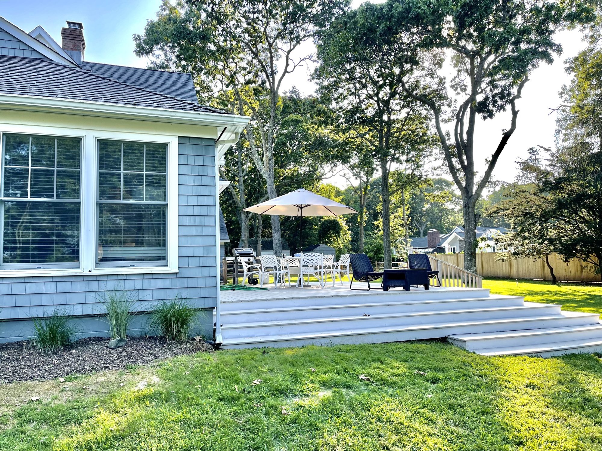 The back deck, grill and fire table