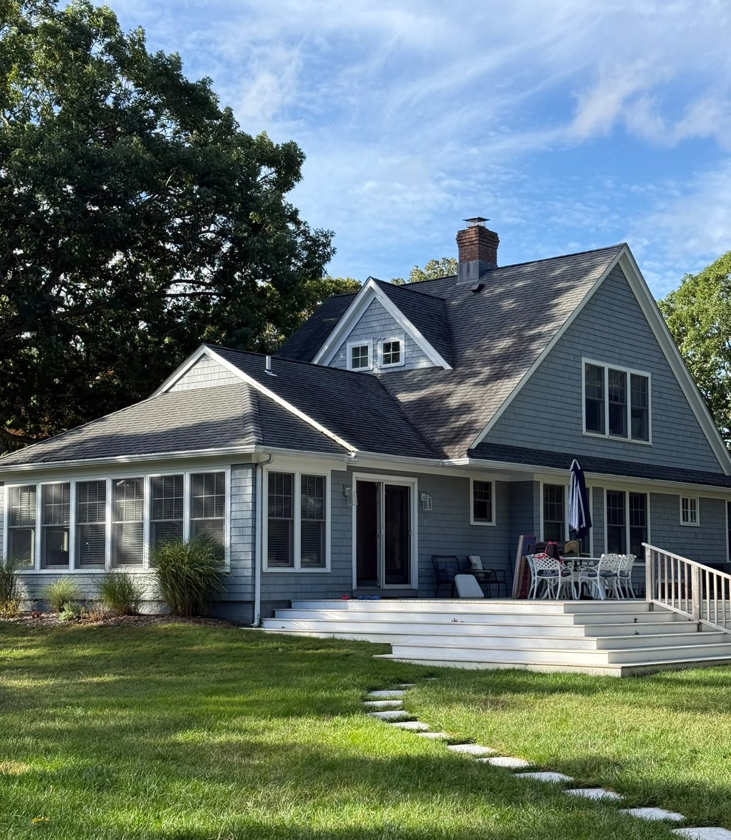 The back of the house and the big deck