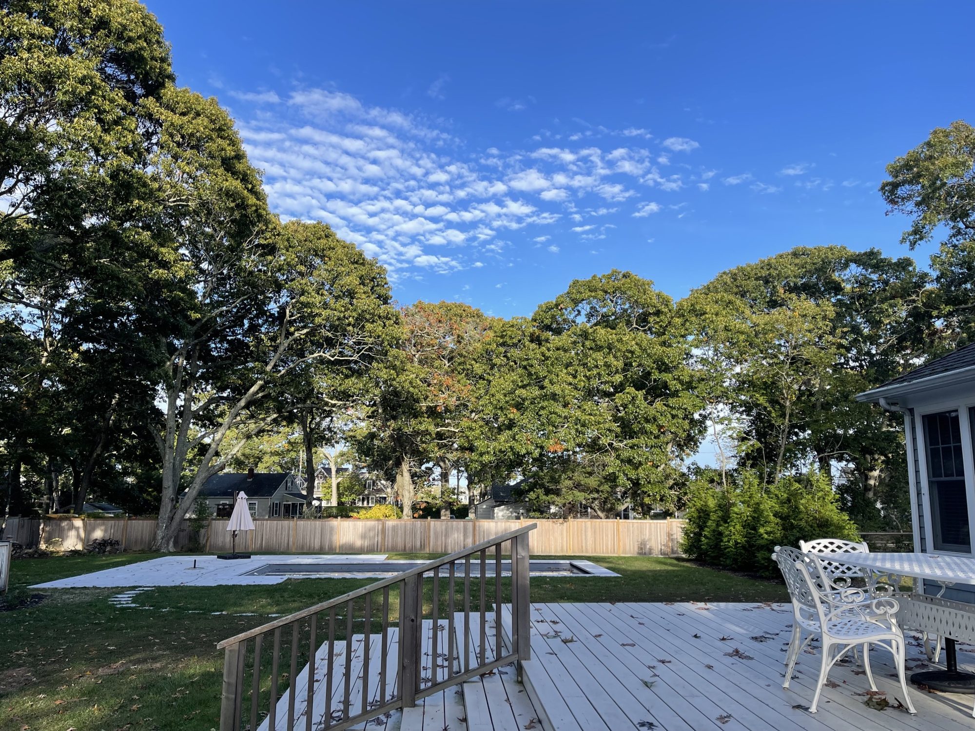 From the deck to the yard