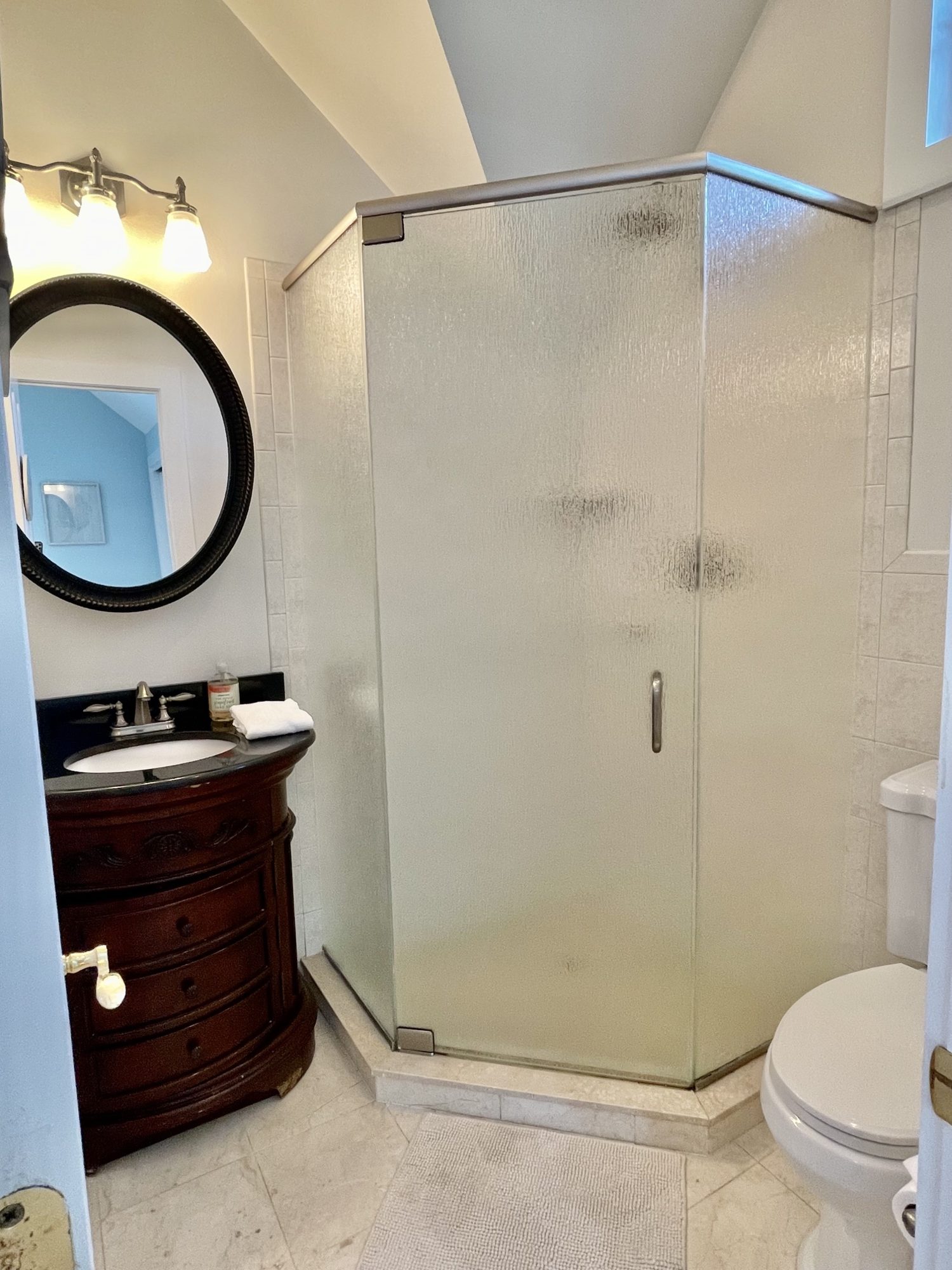 Ensuite shower, attached to the primary