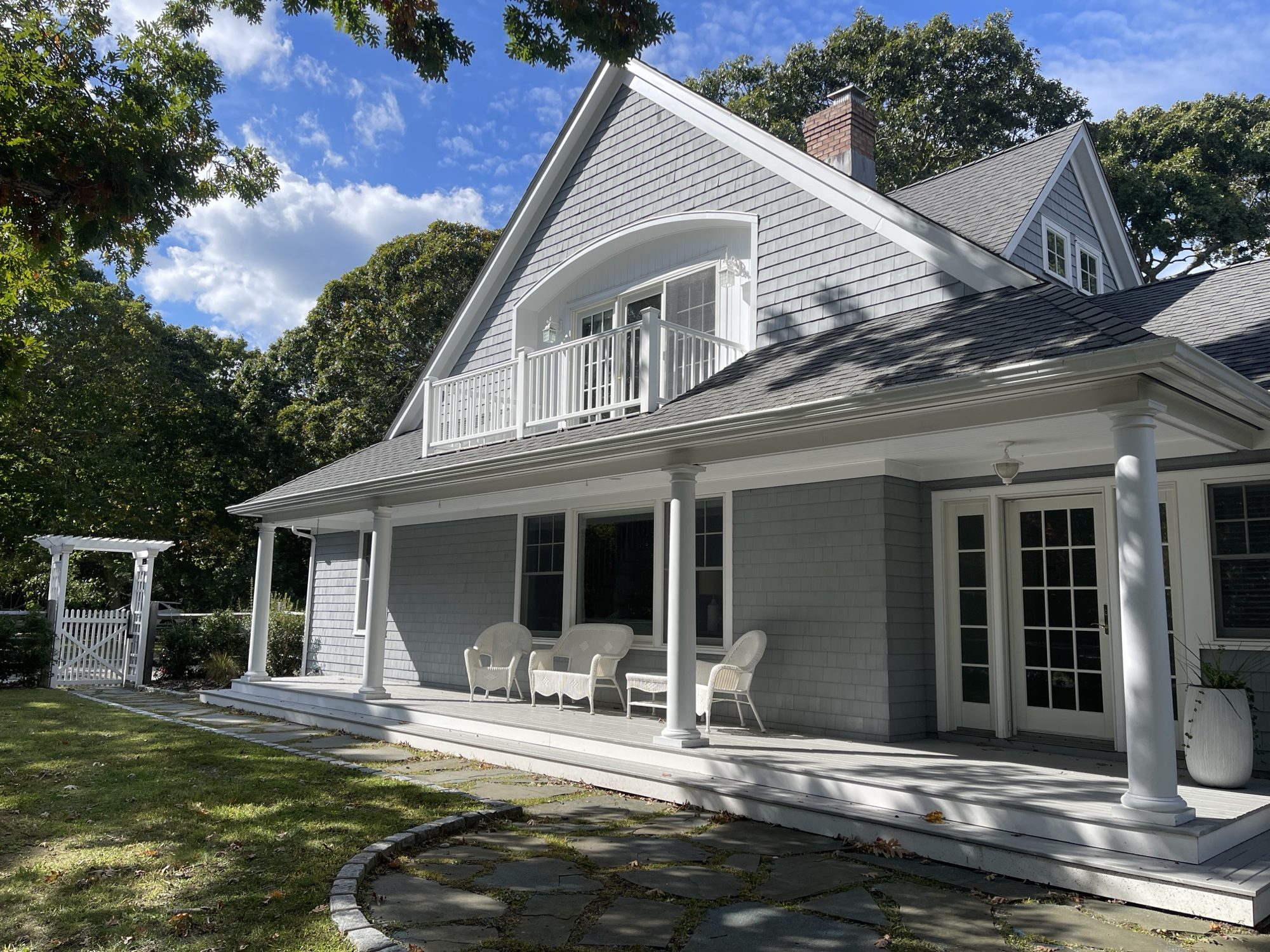 The covered front porch