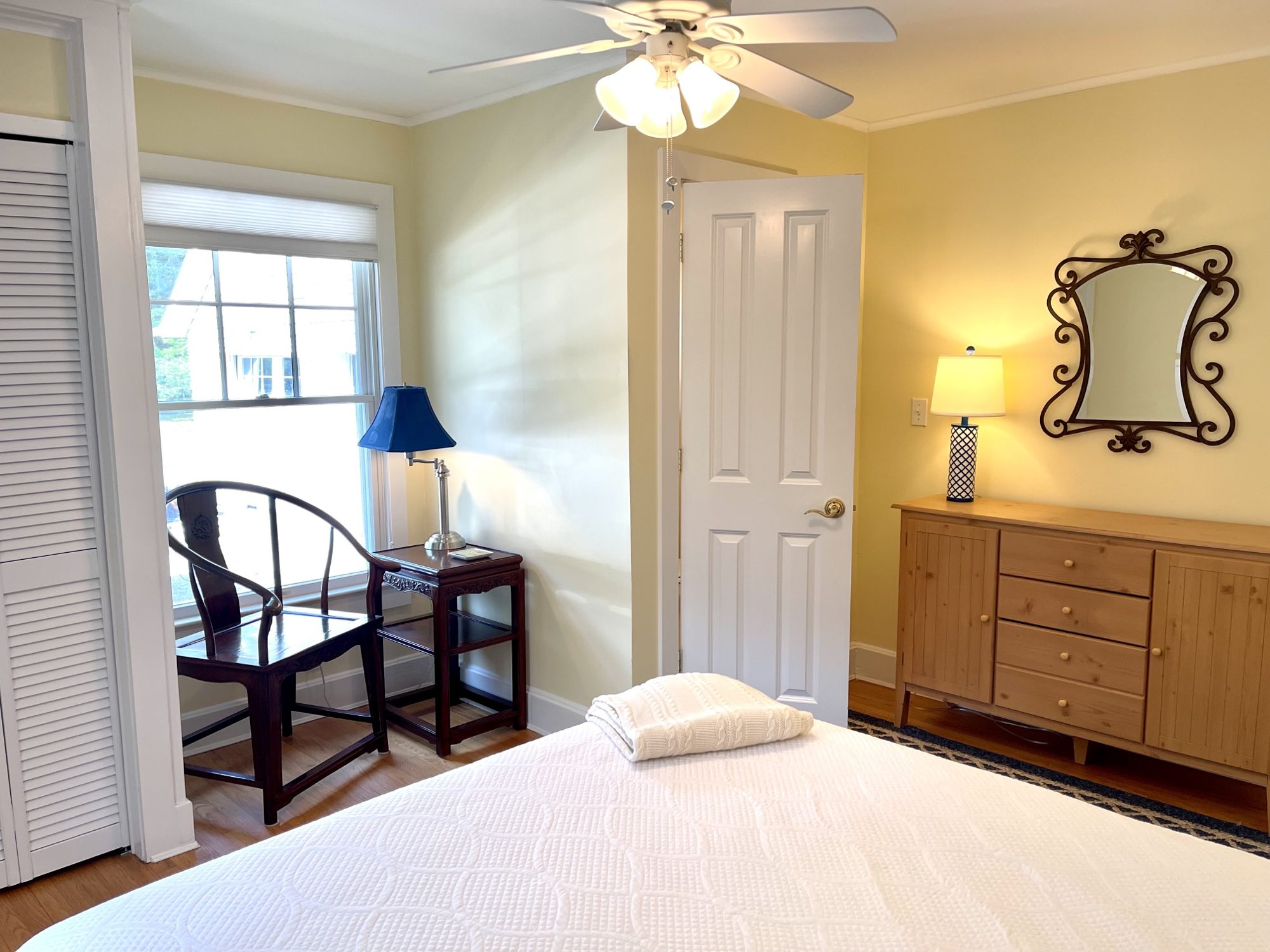 Downstairs queen, with its own powder room